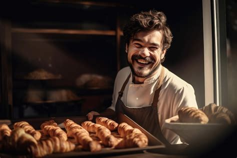 Premium Ai Image Portrait Of A Smiling And Confident Baker Holding A