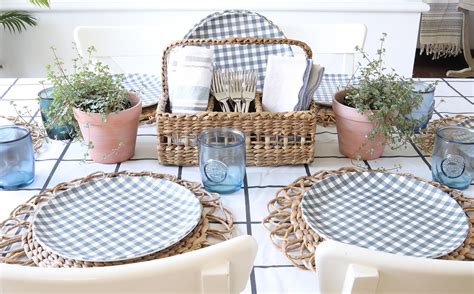 Cute Blue And White Picnic Tablescape Willow Bloom Home