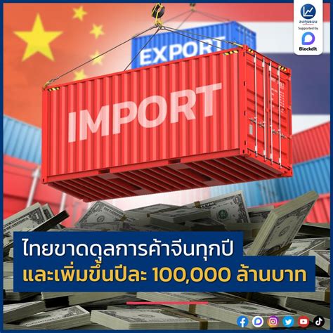 ลงทุนแมน ไทยขาดดุลการค้าจีนทุกปี และเพิ่มขึ้นปีละ 100000 ล้านบาท รู้หรือไม่ว่า ในปีที่ผ่านมา