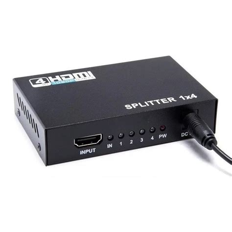 Splitter Distribuidor Hdmi X Divisor Full Hd D P Preto V