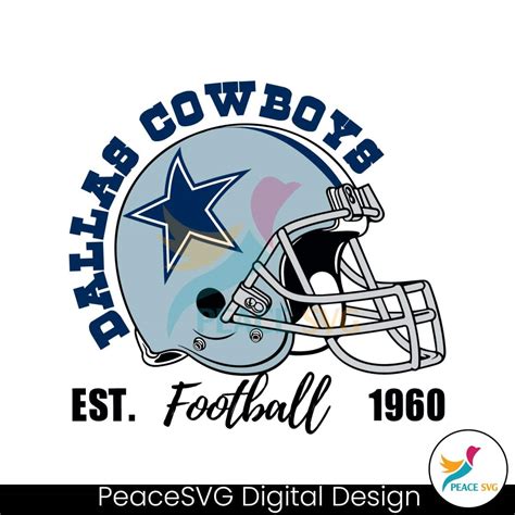 Dallas Cowboys Football Helmet 1960 SVG Files for Cricut » PeaceSVG