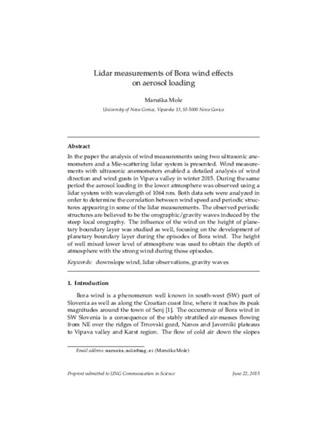 (PDF) Lidar measurements of Bora wind effects on aerosol loading