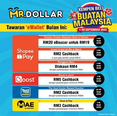 Mr Dollar Cashback Promotion 1 Sep 2022 30 Sep 2022