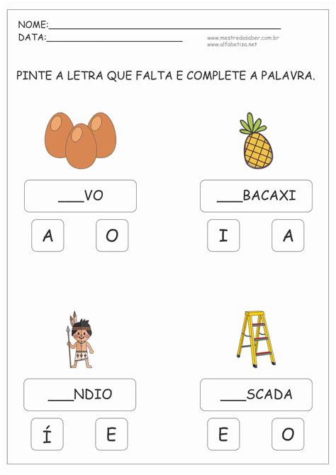 Atividades Para Alfabetiza O Infantil Prontas Para Imprimir E Usar