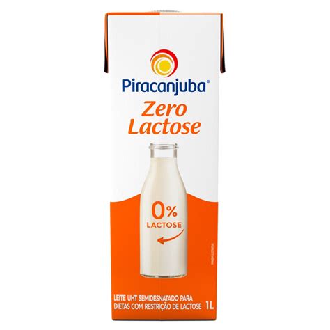 Leite Uht Semidesnatado Zero Lactose Piracanjuba Caixa Tampa L