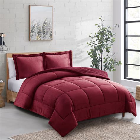 Sweet Home Collection 3 Piece Dante Fleece Sherpa Comforter Set