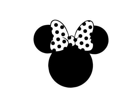 Minnie Mouse Polka Dot Bow Silhouette Disney Svg Digital Cut Etsy