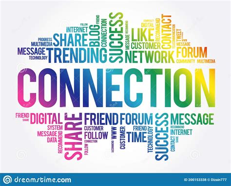 Connection Word Cloud Collage Stock Illustration Illustration Of