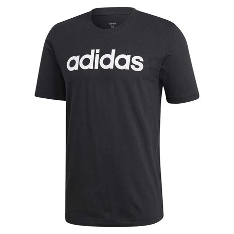 Adidas Mens Essentials Linear Tee Black White S Rebel Sport