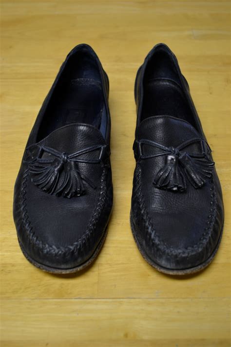 Vintage Cole Haan Womens Loafers 8 Navy Blue With Tassles Etsy