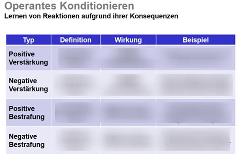 Operantes Konditionieren Lernen Von Reaktionen Aufgrund Ihrer