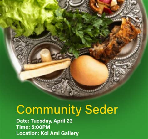 Passover Community Seder Event Congregation Kol Ami