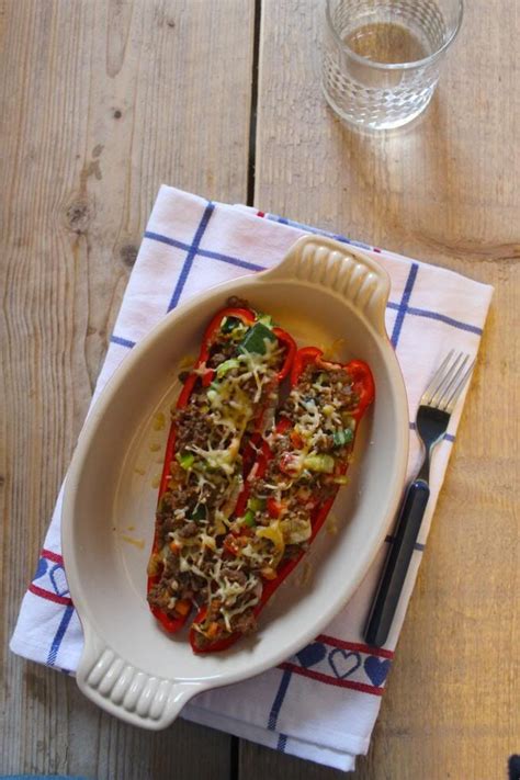 Gevulde Puntpaprika Met Gehakt En Groenten Lekker Eten Gezonde