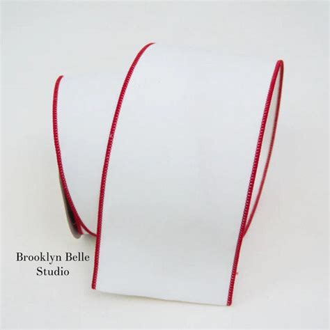 Flocked White Ribbon Brooklyn Belle