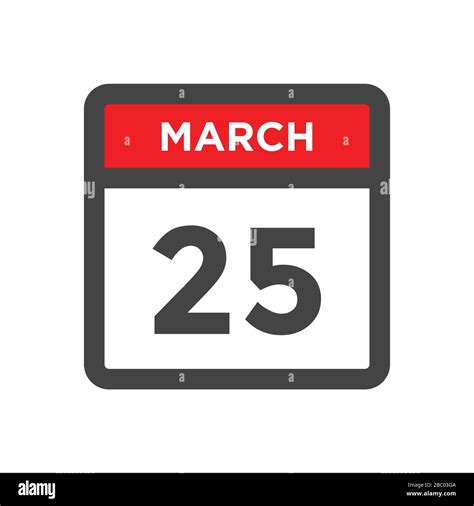 March 25 calendar icon - day of month Stock Vector Image & Art - Alamy