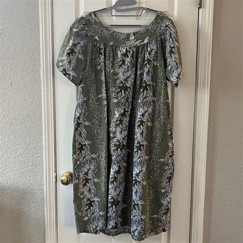 Hilo Hattie Dresses Vintage Hilo Hattie The Hawaiian Original Muumuu Dress Sage Green One