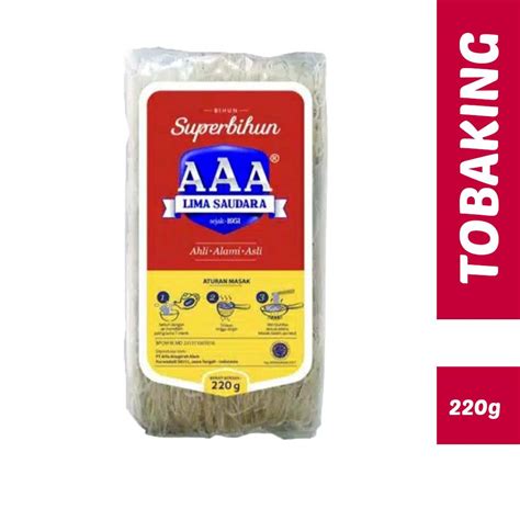 Jual Bihun Aaa Lima Bersaudara 220gr Super Bihun Beras Halal Shopee