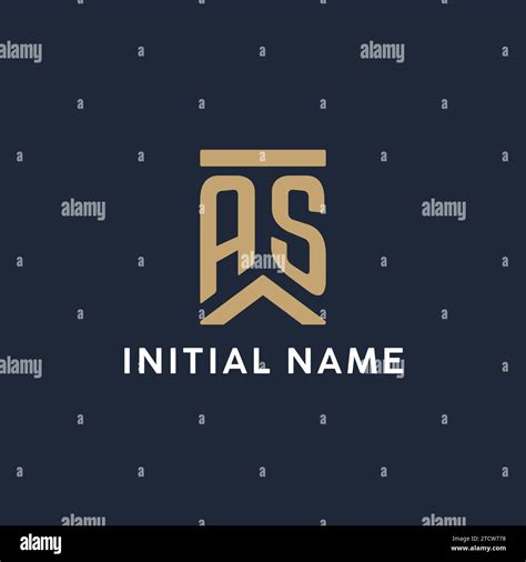 As Initial Monogram Logo Design In A Rectangular Style With Curved Side