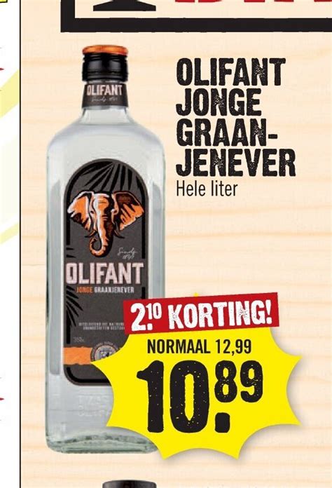 Olifant Jonge Graanjenever Hele Liter Aanbieding Bij Dirk