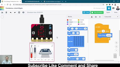 Micro Bit Simulation In Tinkercad Tutorial In 2021 Tutorial Led