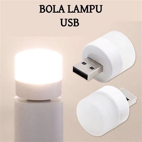 Jual Lampu Mini Led Usb Night Light Bulat Lampu Baca Tidur Travel Portable Kecil Shopee