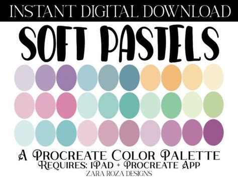 Soft Pastels Procreate Color Palette Graphic By ZaraRozaDesigns