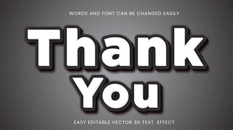 Premium Vector Vector Thank You 3d Text Effect Styel