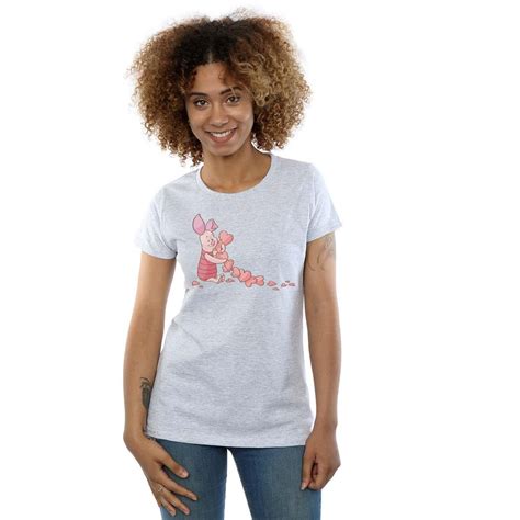 Disney Womens Winnie The Pooh Piglet Chain Of Hearts Cotton T Shirt