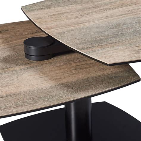 Tables Basses Tonga C Ramique Wood Fonc Plateau Pivotant