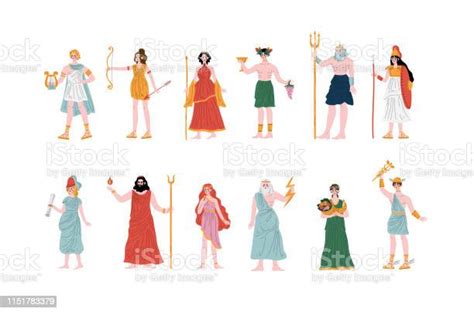 Olympian Greek Gods Set Apollo Hera Dionysus Zeus Demetra Hermes Clio Artemis Aphrodite Poseidon