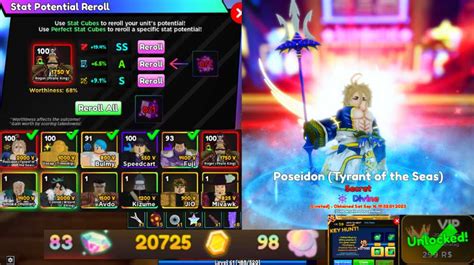 Poseidon Divine Roger Reaper Anime Adventures 6 Mythic Units