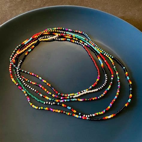 78 Mixed Seed Bead Native Layered Necklace Rainbow Etsy In 2022 Wrap Necklaces Seed Beads