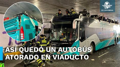 Le Calcul Mal Autob S De Pasajeros Queda Atorado En Bajopuente De