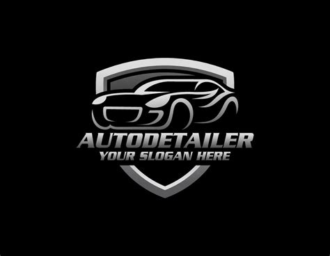 Auto Style Car Logo Design With Concept Sports Vehicle Silhouette