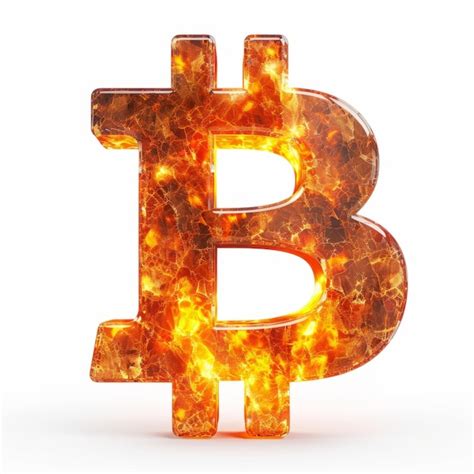 Premium Photo Fire Opal Crystal Bitcoin Sign Isolated On White Background