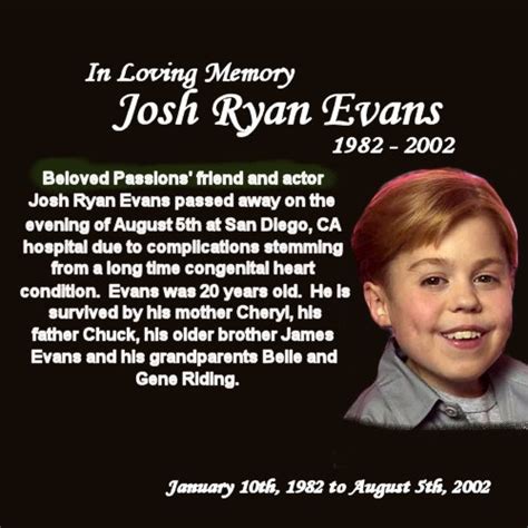 Epassions In Loving Memory Josh Ryan Evans