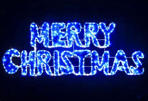 Animated 160cm Led Blue White Merry Christmas Sign Motif Rope Lights With Pvc