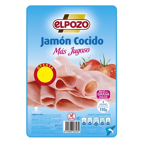 Jamón cocido El Pozo sin gluten 110 g El Pozo Carrefour supermercado