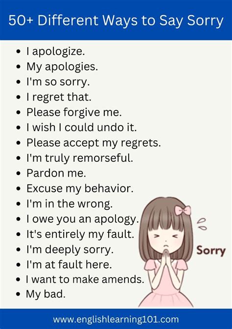 50 Different Ways To Say “sorry” In English By English Learning 101 Medium