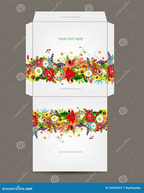 Envelope Template, Floral Design Royalty Free Stock Photography - Image ...