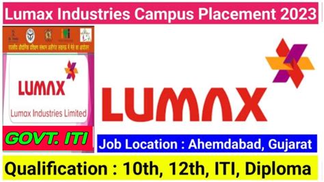 Lumax Industries Limited Campus Placement 2023 Lumax Iti Campus Job