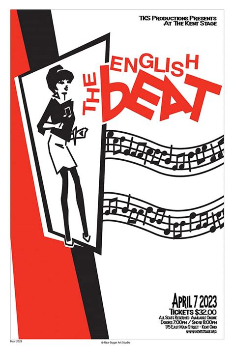 English Beat Kent Concert Poster Raw Sugar Art Studio