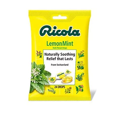 Ricola Limón Menta Tos Y Gotas Para La Garganta 24 Ct 2 Pk Envío gratis