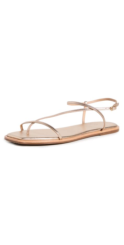 Kaanas Alayta Square Toe Naked Sandals In Gold ModeSens
