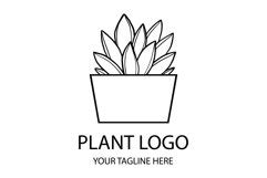 Black And White Logo Plant 37