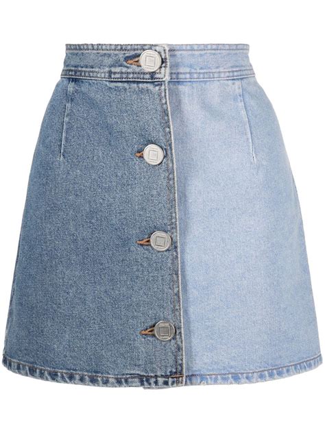 Kimhekim Two Tone Denim Mini Skirt Blue FARFETCH UK