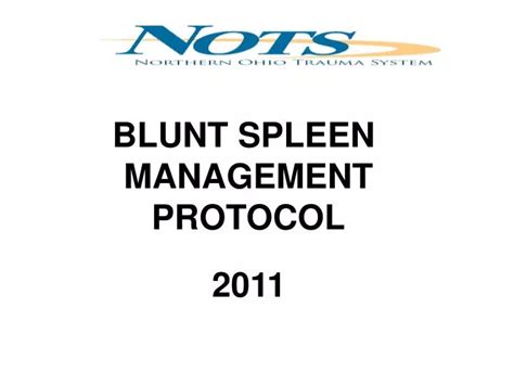 Ppt Blunt Spleen Management Protocol Powerpoint Presentation Free