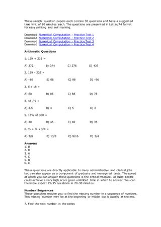 Psychometric Test Samples Pdf