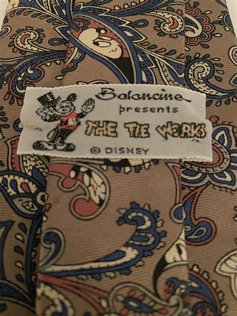 Vintage Disney Mickey Paisley Tie Balancine Made In Usa Silk The