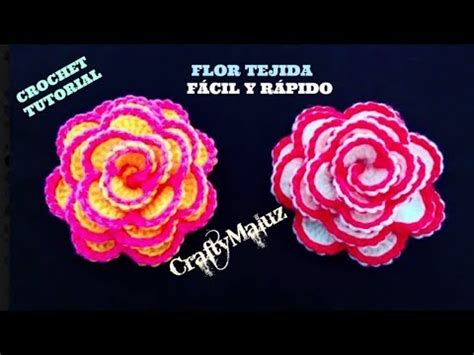 CROCHET TUTORIAL Rosas FLOR TEJIDA FÁCIL Y RÁPIDO de hacer ROSA